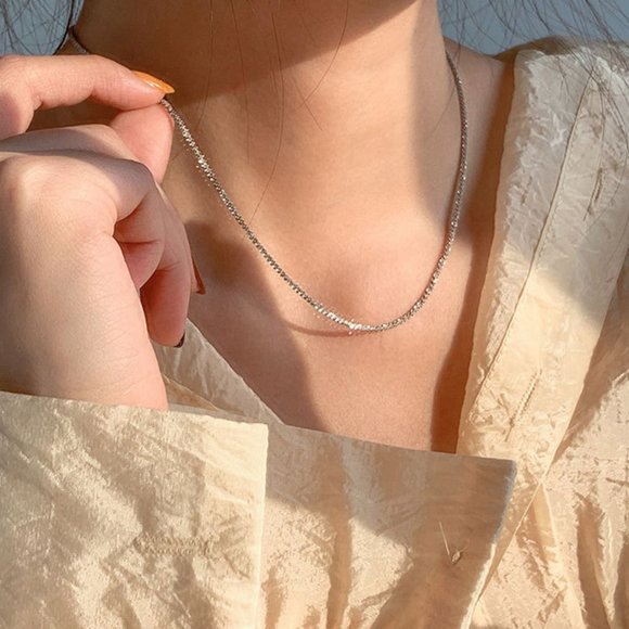 NEW 925 Sterling Silver Shiny Chain Necklace - Picture 6 of 11